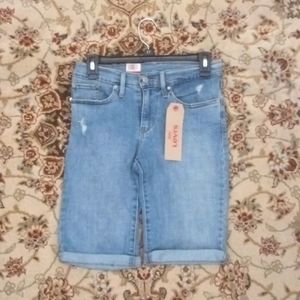Levi's Mid Rise Distressed Denim Shorts Size 27